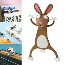 Marcapáginas estéreo 3D creativo, marcador de animales de dibujos animados, Gato Kawaii, Panda, páginas, regalos para niños, suministros de papelería escolar