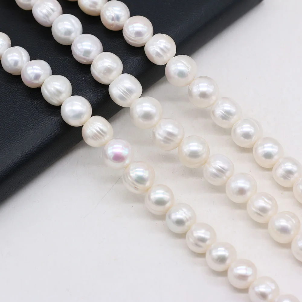 Natural Freshwater White Pearl Beads Round Exquisite Loose Bead For Jewelry Making DIY Charm Bracelet Necklace Accessories 8-9mm