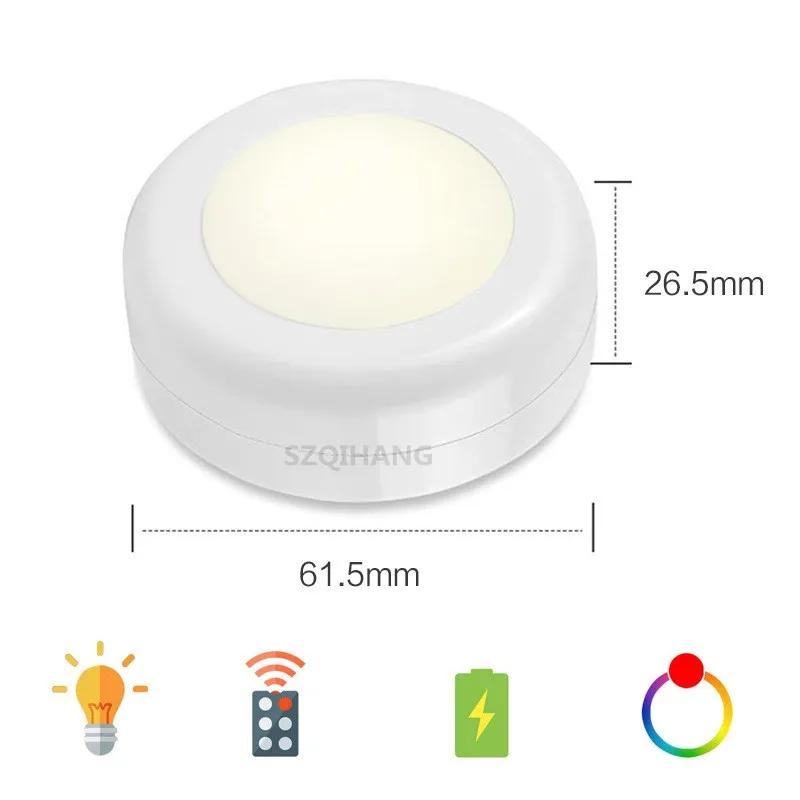 Dimmable Multicolor LED Small Night Light,IR Remote Control Dimmable Color-Adjustable Cabinet Light, Family Atmosphere Lamp.