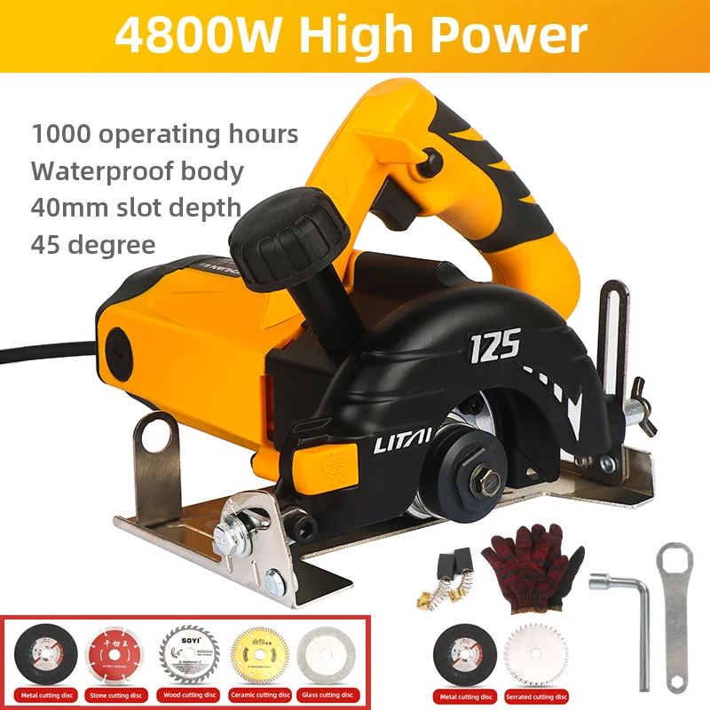 4800W Electric Cutting Portable Floor Tile Cut Machine Woodworking Cutting Machine Industrial Cutter Grade Ceramic Brick Stone