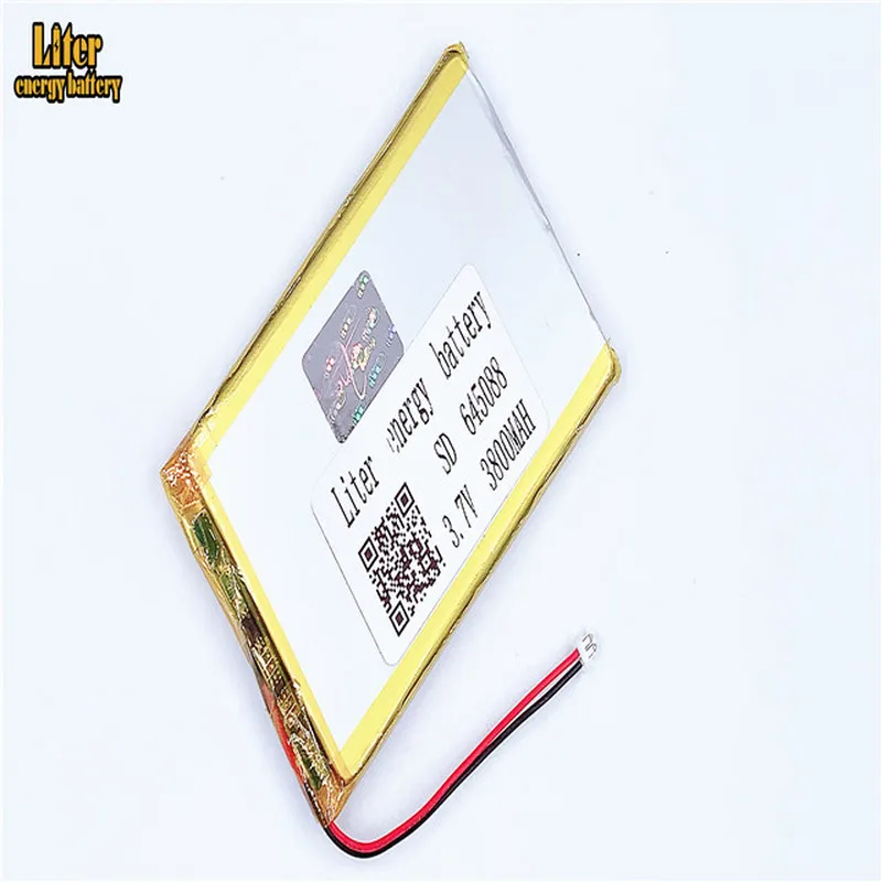 1.5MM 2pin connector 3.7V 645088 3800mah high density flat lipo lithium polymer battery li ion battery