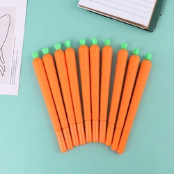 10 Pcs  0.5mm Gel Pen Black Ink Roller Marker Pen( Cute Carrot Styling)