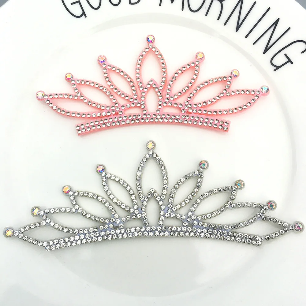 10Pcs/Lot Felt back side Diamond Crown Patches Appliques for DIY headband Headband jewelry Material And Hair Clip Accessories