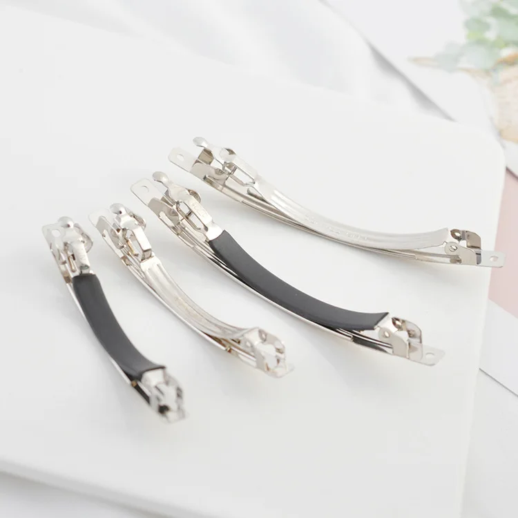 French Spring Hair Clips Base Blank Automatic Barrette Handmade Bow Hairpin DIY Jewelry Making Accessories Wholesale