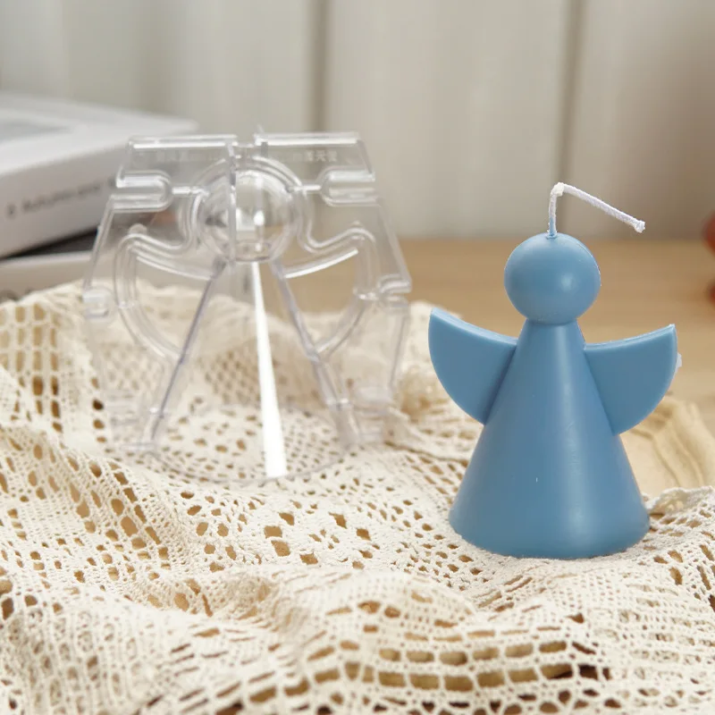 Christmas Angel Plastic Candle Mould New Year Angel Candle Molds 3D Angel With Wings Acrylic Mould