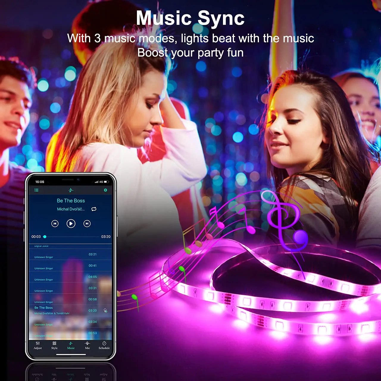 LED Strip 5050 LED Strip Light for Room RGB Tape New 20keys Control Luces LED Con Bluetooth Backlight for TV Garland Decor Light