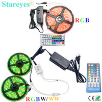 1 set SMD 5050 5m 10m RGB RGBW RGBWW 60LED/m LED Strip tape Ribbon Flashlight lighting IP20 IP65 Waterproof+Remote+Power Adapter