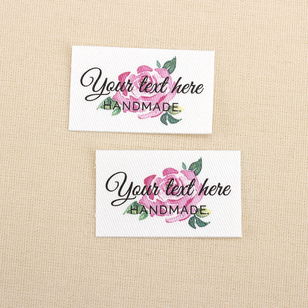 40pcs Ironing Labels, Logo or Text, Iron on Cotton , Clothing Labels, Custom Design, Ironing tags (TB3120)
