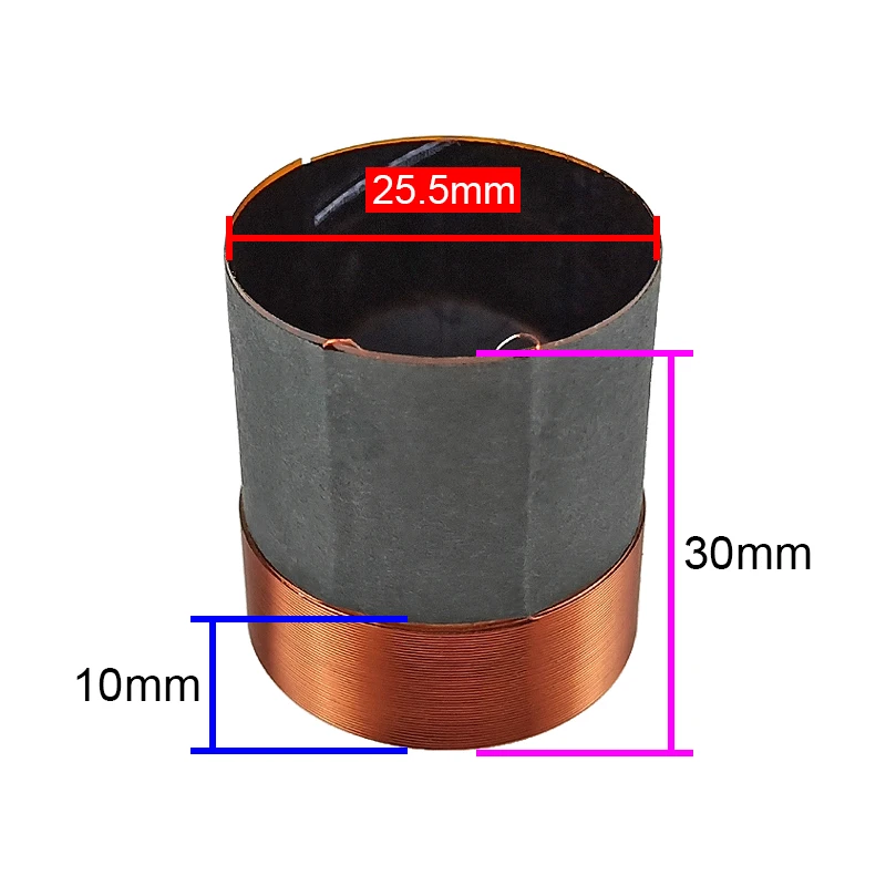 GHXAMP 25.5mm 4ohm Bass Voice Coil Woofer Speakers Repair Parts 25 Core High Power KSV Round Copper Wire 2PCS