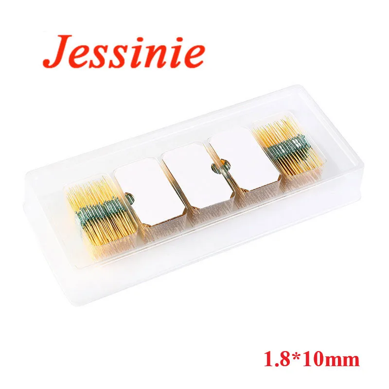 5pcs Reed Switch 1.8*10mm Green Glass Normally Open NO Contact MKA-10110 For Sensors