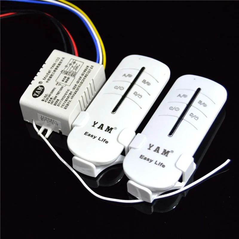 3 Ways 4 Sections Smart Digital Wireless Remote Control Switch AC110V AC220V Remotes Controller for Light Lamp