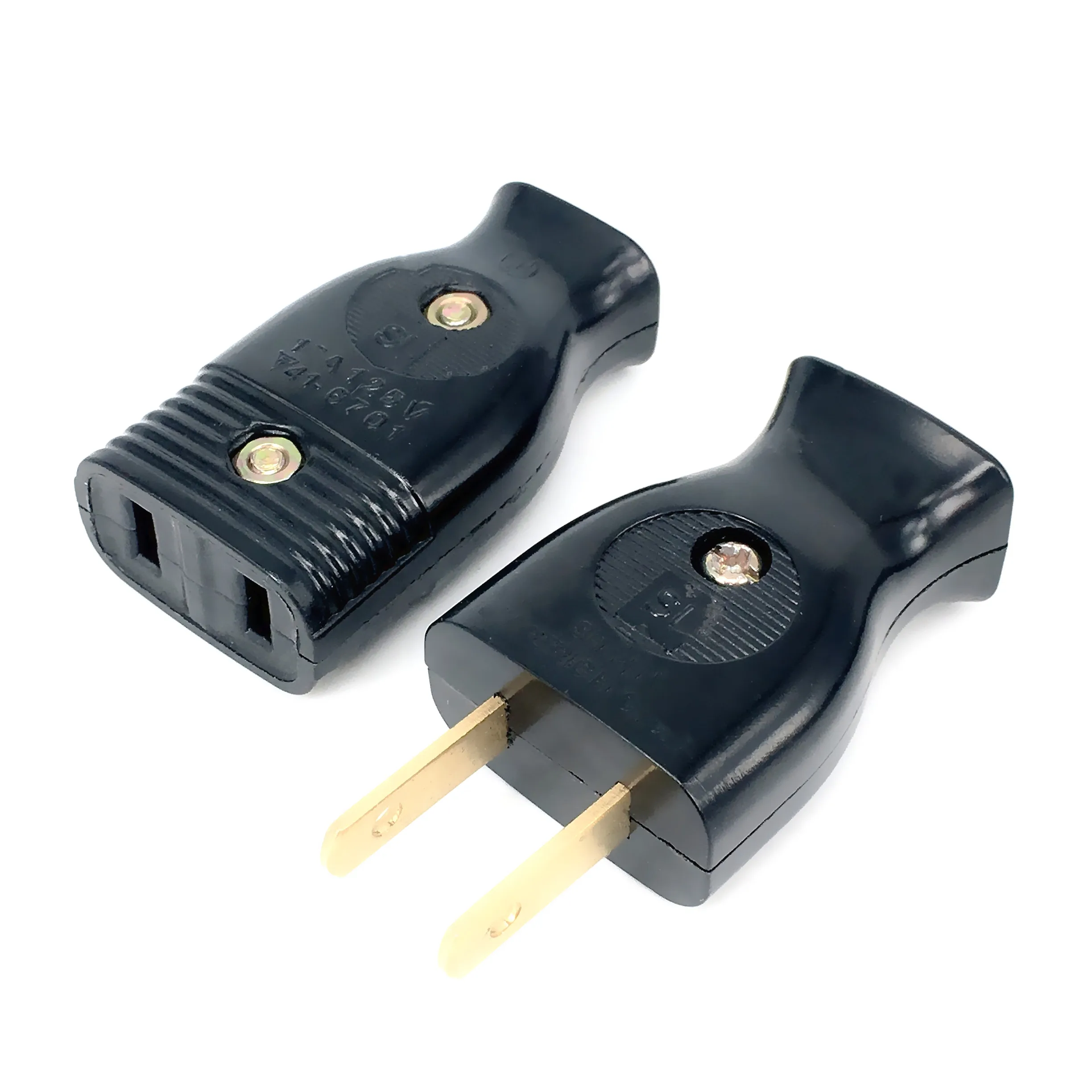 1PCS America 2 Pole 15A Male US Wiring Plug Adapter Female Socket Type A Power Strip Connector Japan Rewirable Cable Convert Plu