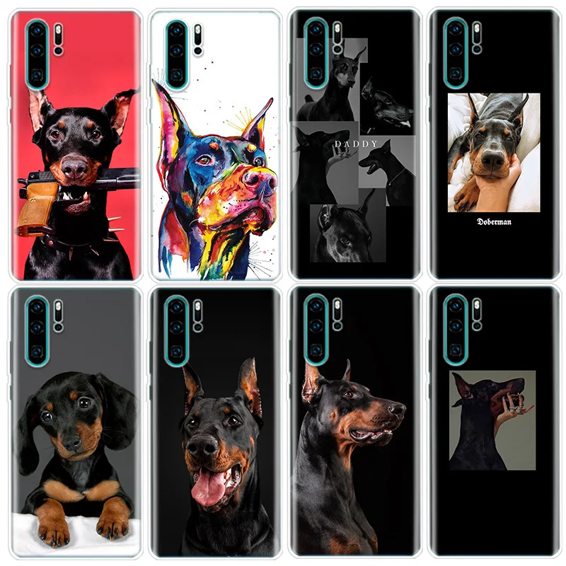 Animal Dachshund Doberman dog Phone Case For Huawei P Smart Z 2021 Y5 Y6 Y7 Y9 Honor 50 20 Pro 10i 9 Lite 9X 8A 8S 8X 7S 7X 7A C