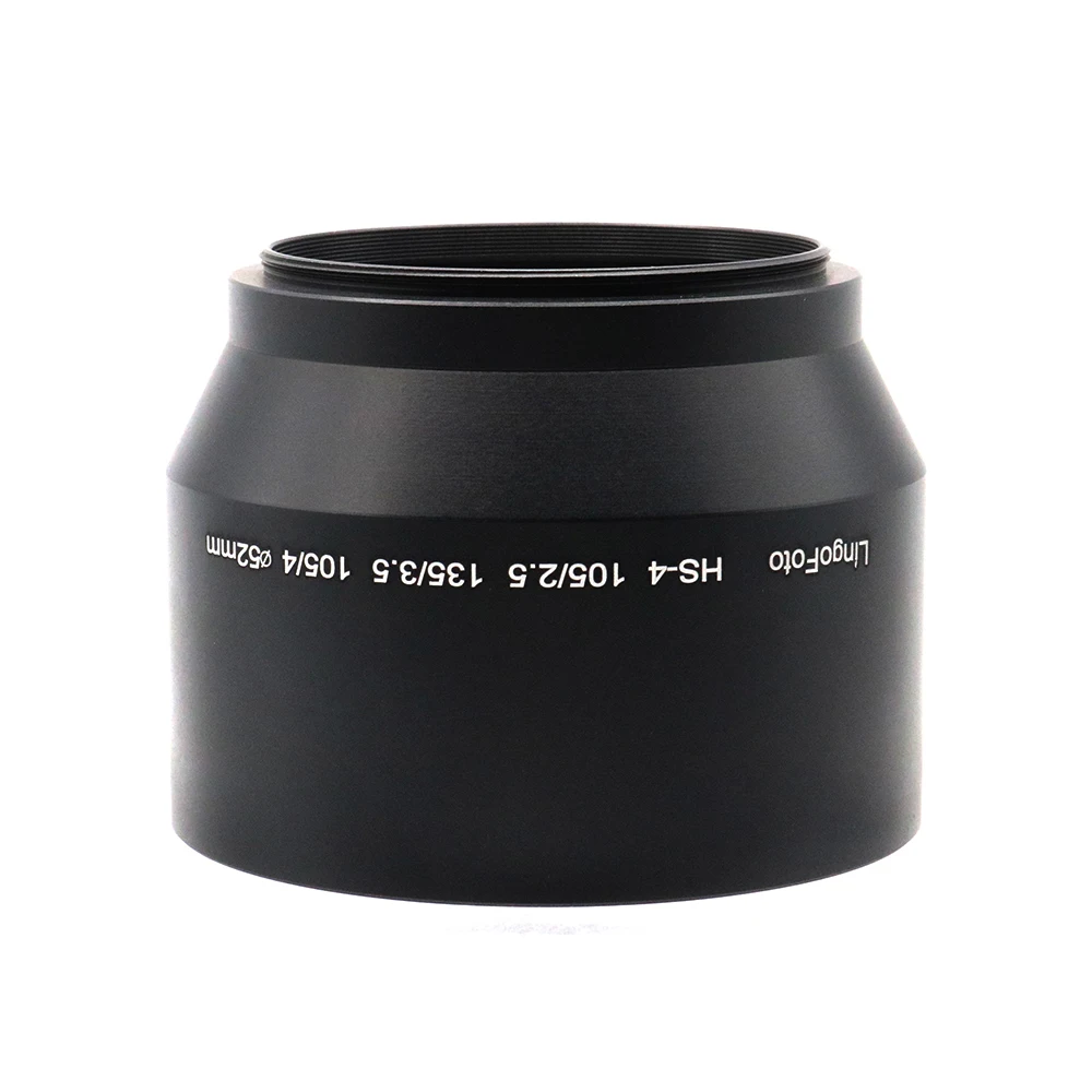 ل نيكون 105 متر f/2.5 ، 135 مللي متر f/3.5 ، 105 مللي متر f/4 ، المسمار في 52 مللي متر المعادن عدسة هود مع عدسة تنظيف الملابس ، استبدال ل HS-4