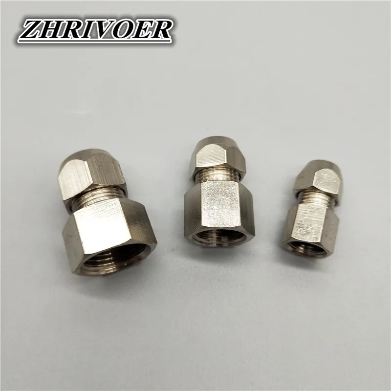 Ring Lock Olie Buis Compressie Ferrule Buis Compressie Fitting Connector Buis 4-12Mm Binnendraad 1/8 "1/4" 3/8 "1/2" Bsp