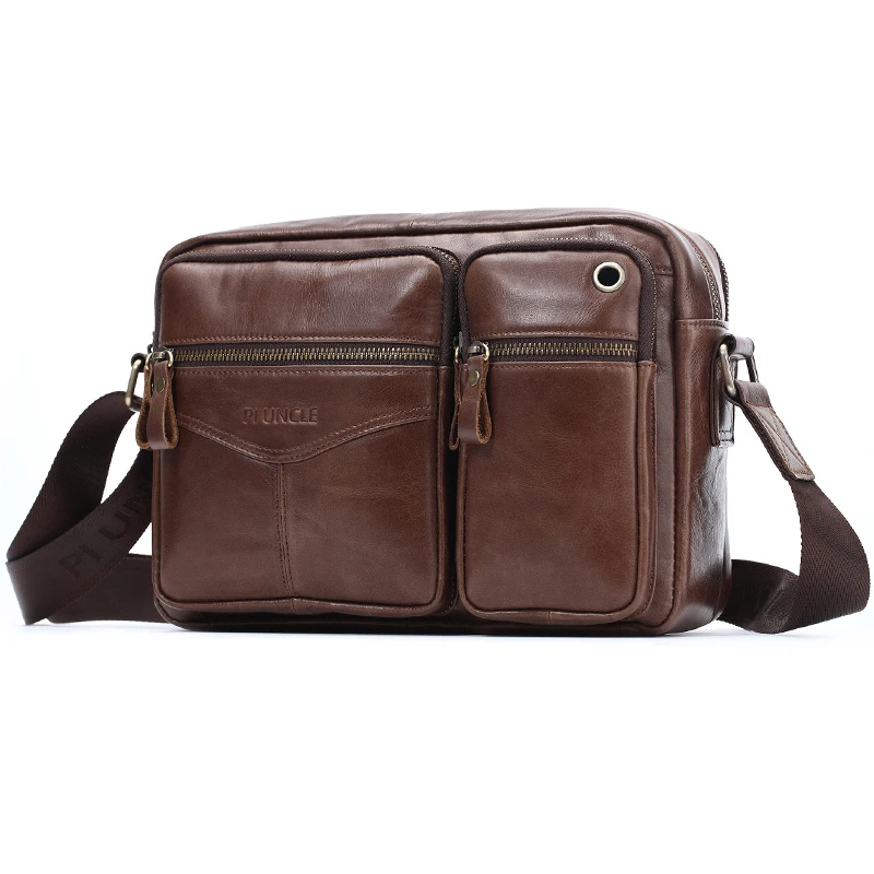 New 2024 Men Genuine Leather Shoulder Bag Casual Leather Men's Pad Messenger Bag Male Business Crossbody Bag Hot Handbag for Men