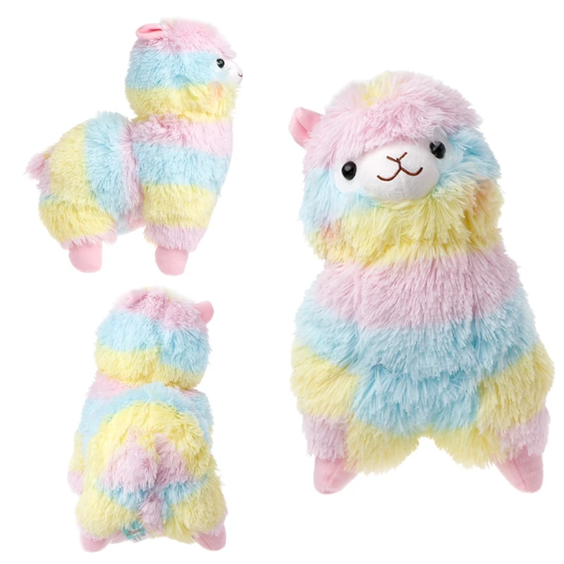 1Pc Rainbow Fun Alpaca Plush Toy, Llama Doll Cotton Stuffed Toys, Children Gift Christmas Gift Birthday Gift Halloween Gift