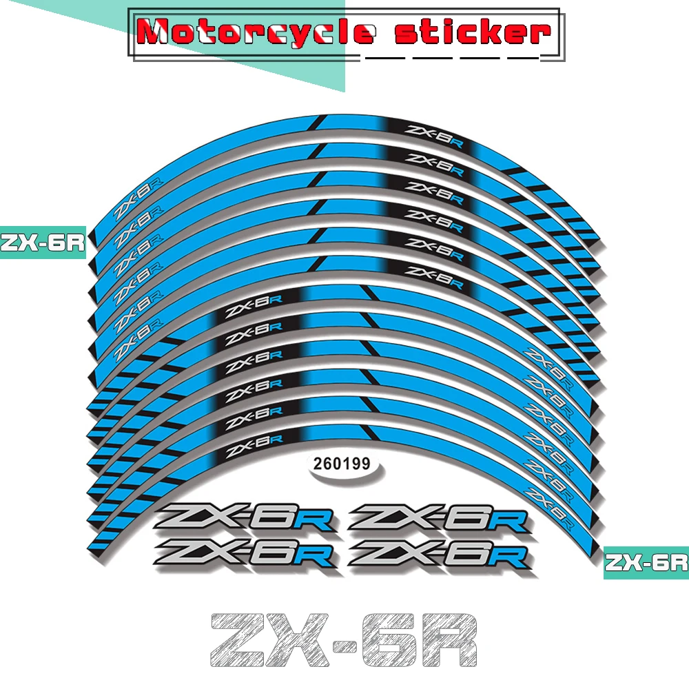 

Motorcycle Reflective Protective Stickers Rim Paint Waterproof Decals Color Durable Tape for KAWASAKI ZX-6R zx6r
