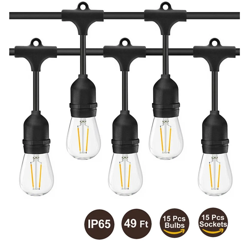 S14 LED String Lights E27 Retro Edison Filament Bulb Outdoor Christmas Decoration Garlands Patio porch lights