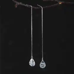 REETI Hot Sale Long water drop 925 Sterling Silver Earrings For Women Fashion Jewelry sterling-silver-jewelry pendientes