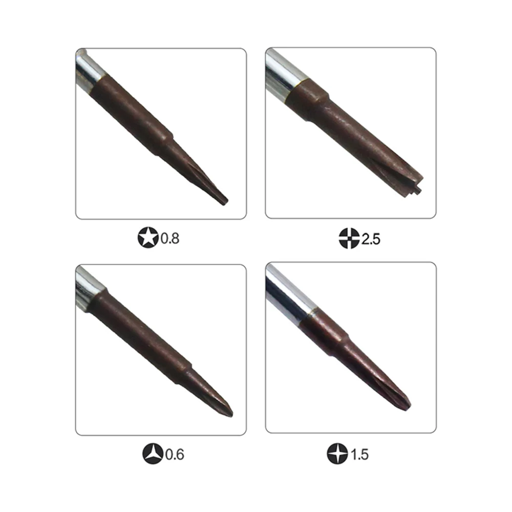 Precision Screwdriver P2 0.8 Pentalobe Y 0.6 Tri Wing 1.5 Phillips 2.5 Cross 2.5 Hexagon for iPhone Samsung xiaomi Repair Tools