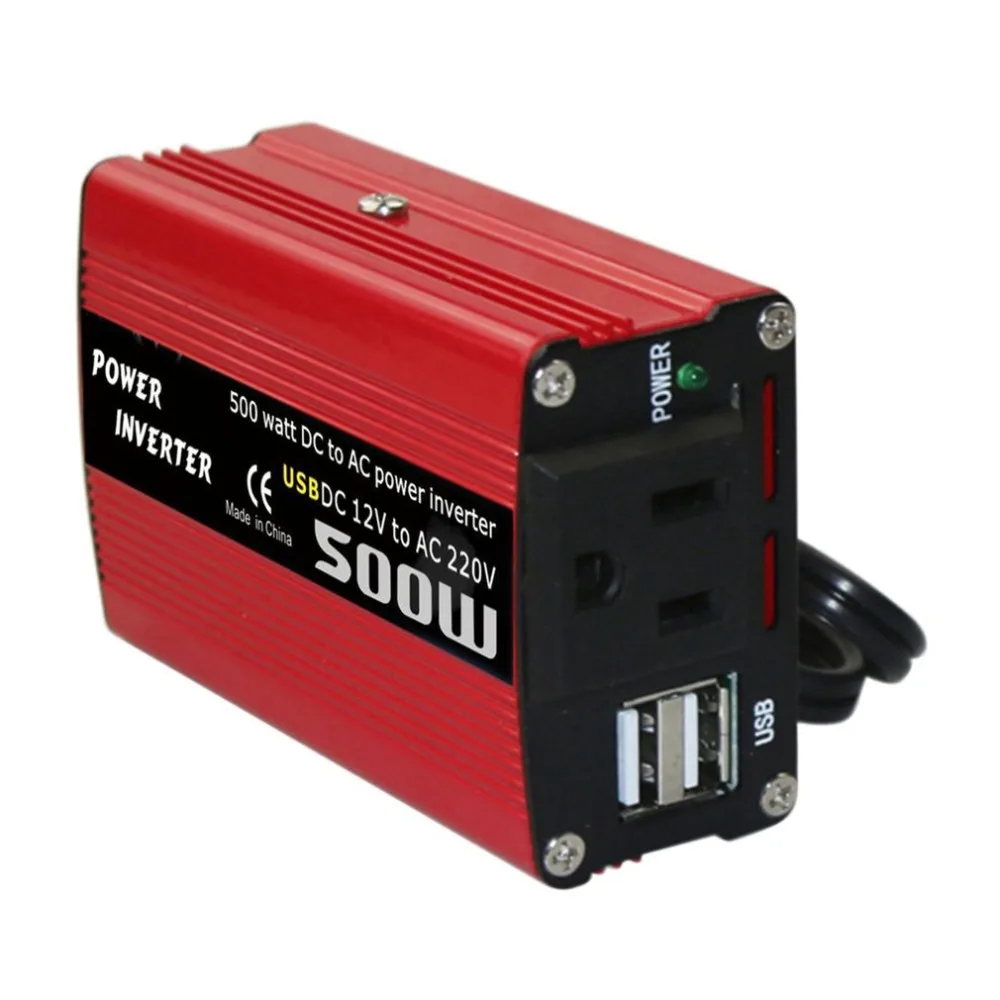 좋은 브랜드 500W DC-AC 전원 변환기 DC 12V-110V 220V AC 자동차 인버터 듀얼 USB 자동차 어댑터와 자동 변압기
