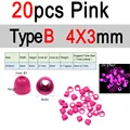 20 piezas de color rosa 4x3mm B