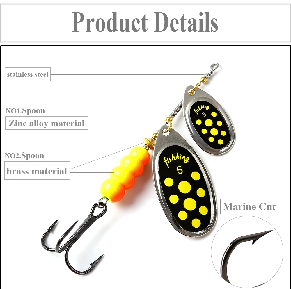 NGB 11cm-25G Messingmaterial Weitwurf-Spinnerbait Metallköder mit Dreifachhaken Angelköder – Detail 2