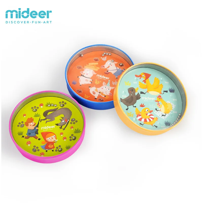 Mideer-Mini Bola de equilibrio de hierro para niños, laberinto de sacudida manual, juego de laberinto, juguete de equilibrio 3Y +