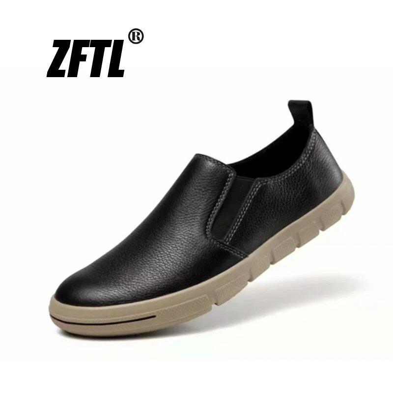 ZFTL Men Loafers genuine leather Lazy shoes man casaul slip-on shoes male leisure Non-slip shoes man loafers boat shoes 2023