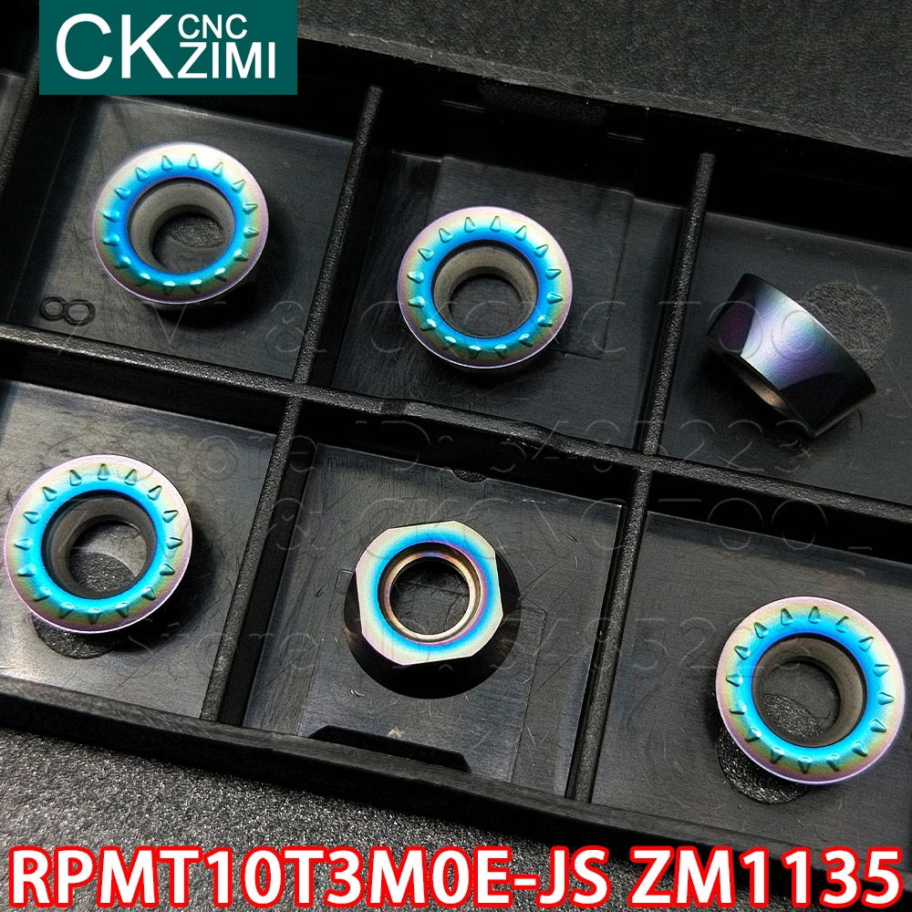 RPMT10T3MOE-JS ZM1135 RPMT 10T3MOE JS карбидные вставки фрезерование вставляет инструменты CNC металлический токарный инструмент Круглые Вкладыши концевой ...