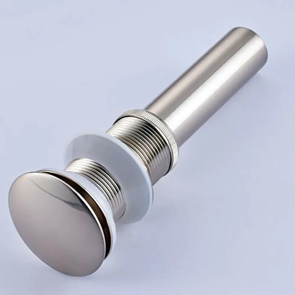 Brass Pop Up Sink Drain Stopper without Overflow Push and Seal for Bathroom Basin