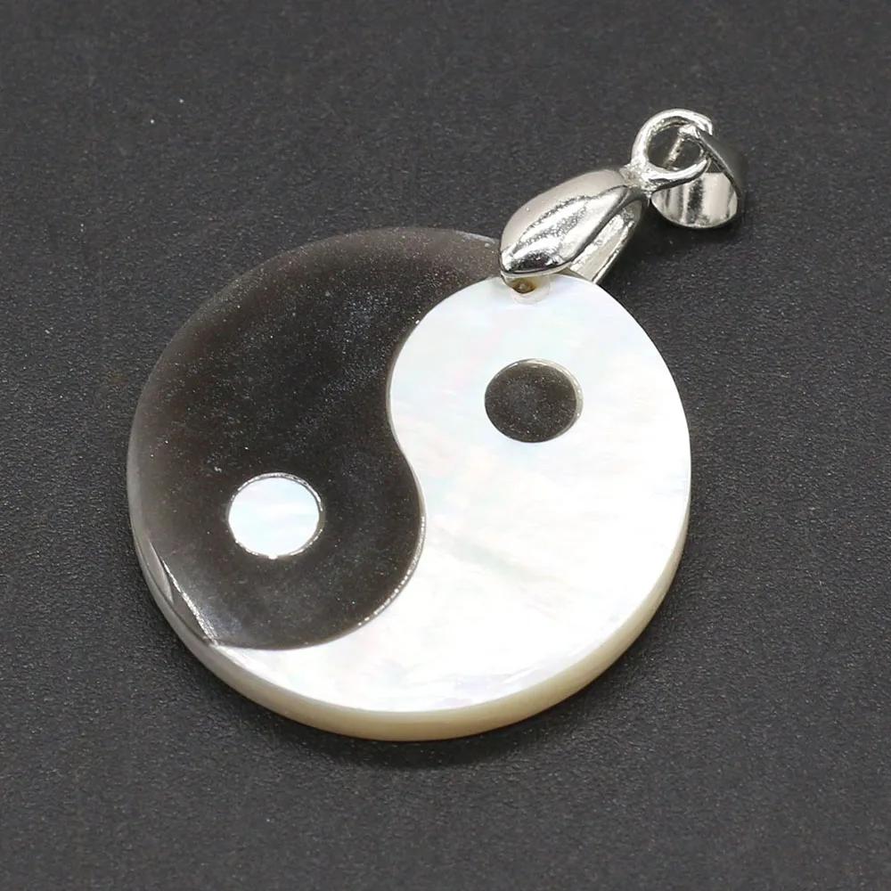 Natural Freshwater Shell Gossip Yin Yang Pendant Handmade Crafts DIY Necklace Bracelet Earrings Jewelry Accessories Making