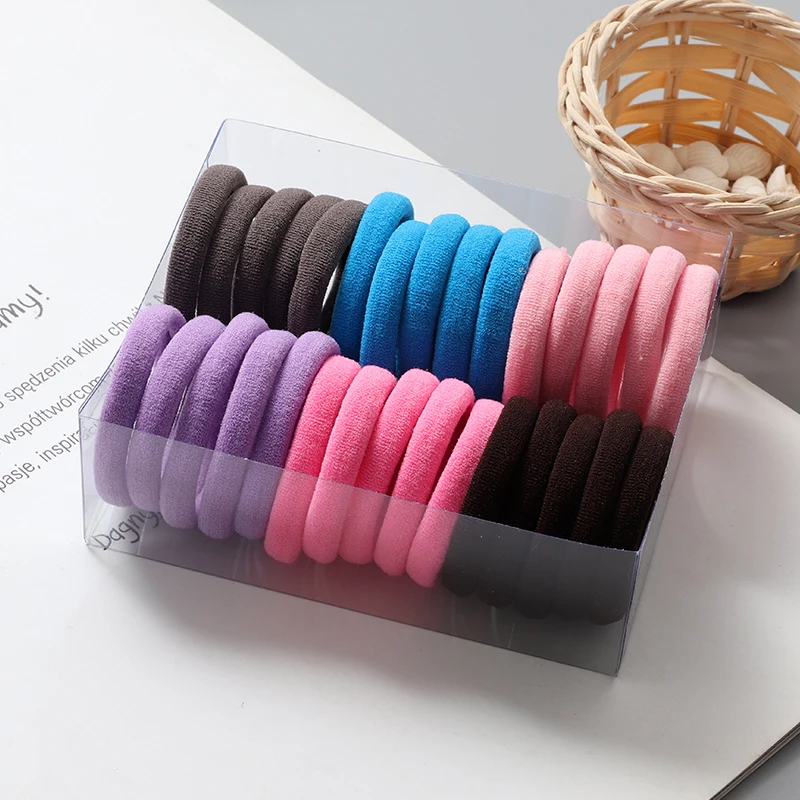 30Pcs/Set Girls Elastic Hair Bands Women Hair Accessories Colorful Nylon Rubber Bands Scrunchie Kids Ponytail Holder Headband