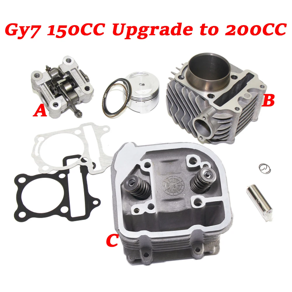 Cylinder kit Assembly Cylinder Head Performance Kit GY7 WYS 125CC 150CC upgrade to 200cc