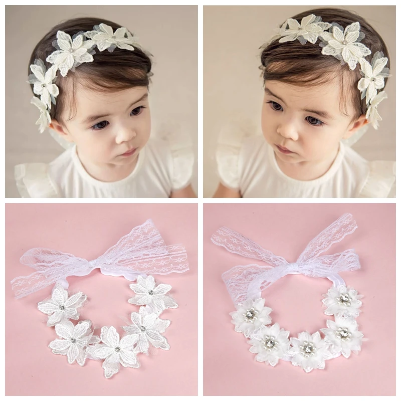 korean Baby headband newborn fabric flowers girls headbands kaid hair accessory Children hair accessories photography prop