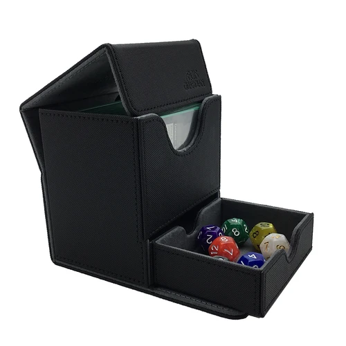 Imagen 2 del producto Caja de baraja TCG para Magic/YuGiOh, soporte para tarjetas, soporte para juegos de mesa, torre de satén, caja de diciembre: más de 100 negro, rojo, azul, verde, amarillo
