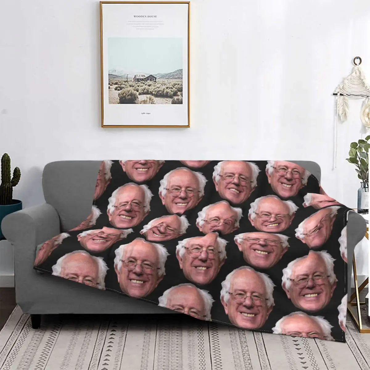 Bernie Sanders Blankets Fleece Decoration Ultra-Soft Throw Blankets for Bedding Bedroom Plush Thin Quilt