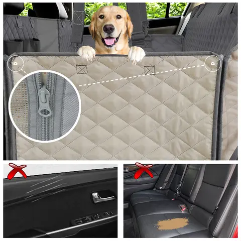 PETRAVEL Dog Car Seat Cover Waterproof Pet Travel Dog Carrier Hammock Car Rear Back Seat Protector Mat Safety Carrier For Dogs 10 best sales pet car seat cover - №2