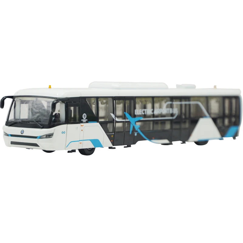 Quality Factory 1:42 Chinese Hengtian Lingrui Automobile Intelligent Diecast Electric Bus Airport Ferry Bus Model for Gift