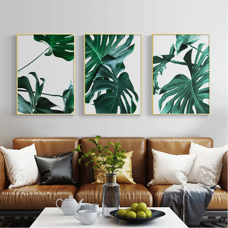 

Triptych Modern tropical plants Diamond Painting Landscape full square round drill Mosaic full Diamond Embroidery LeavesZP-2097