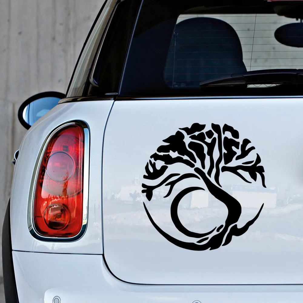 MIGNATIS - Tree Wall Car Sticker With Roots In The Round Mural Art Decal For Car Window Loptop Decoration Vinyl stickers Waterpr