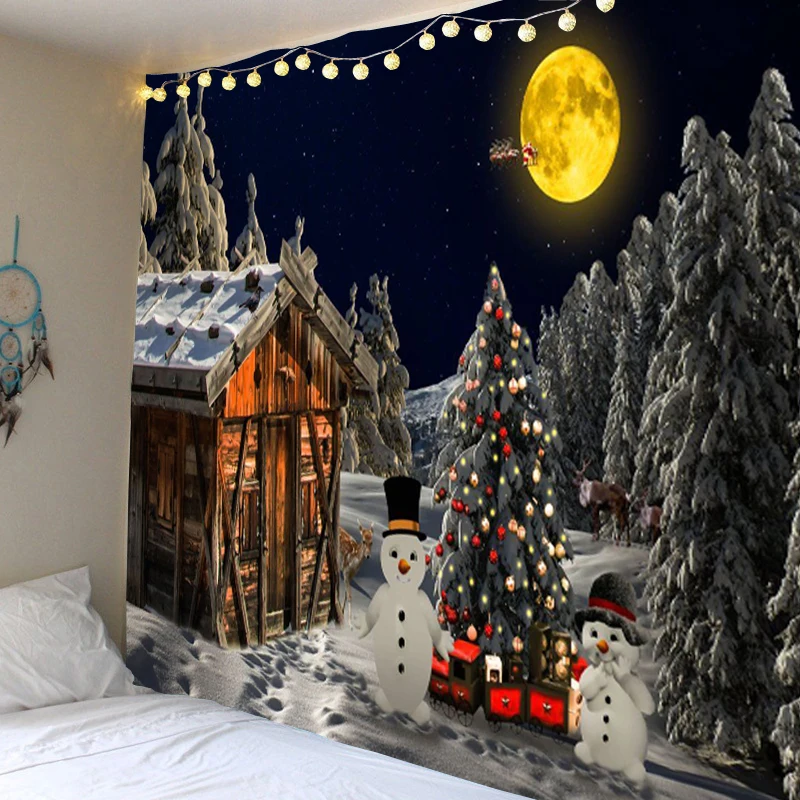 Christmas house art, wall hanging tapestry wall ornament Christmas decoration for wall, high quality tapestry for home decoratio