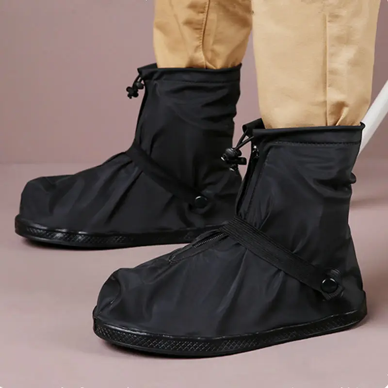 Yuyisi genuine oversize thickened wear-resistant waterproof rainproof shoe cover with zipper low top fashion anti-skid rainproof