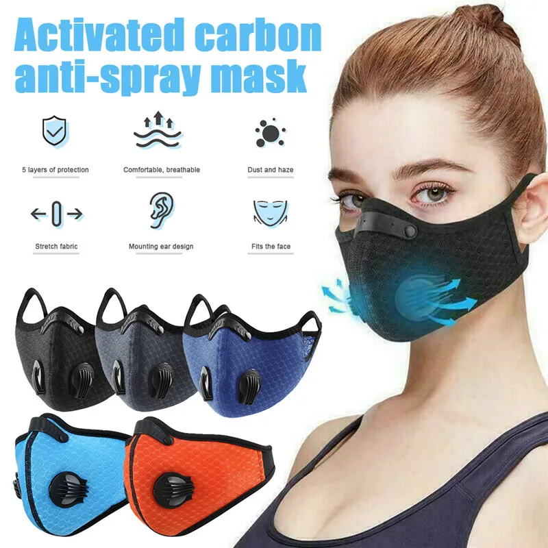 Sport Face Mask Activated Carbon Filter Dust Mask PM 2.5 Anti-Pollution Running Training MTB Road Bike Cycling Mask