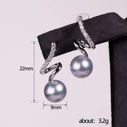 2022 Rotate Pearl Earrings Genuine Natural Freshwater Pearl 925 SIlver Needle Earrings Pearl Jewelry For Wemon Wedding Gift