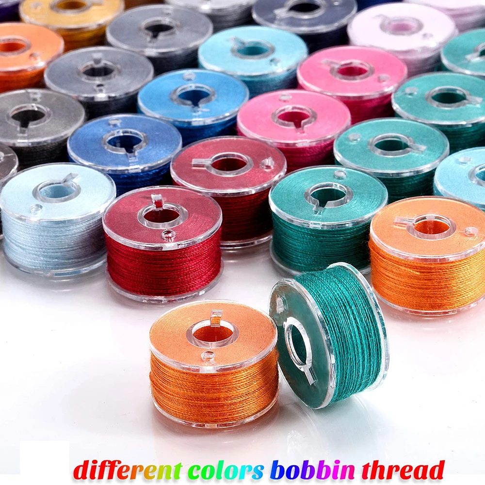 FLRHSJX 5/30pcs Multicolor Sewing Thread Bobbins Sewing Machine Spools Plastic Bobbins with Thread for Sewing Machines Supplies