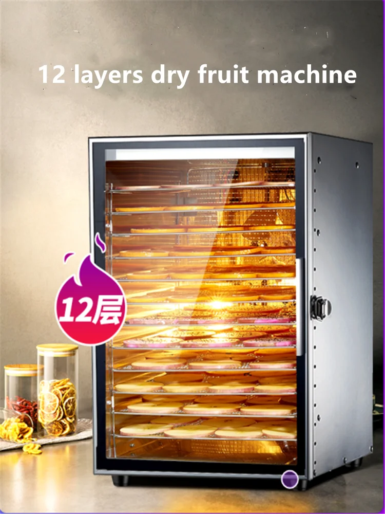 Secador de alimentos doméstico com 12 camadas 220 vfrutas, máquina de secagem, desidrata e