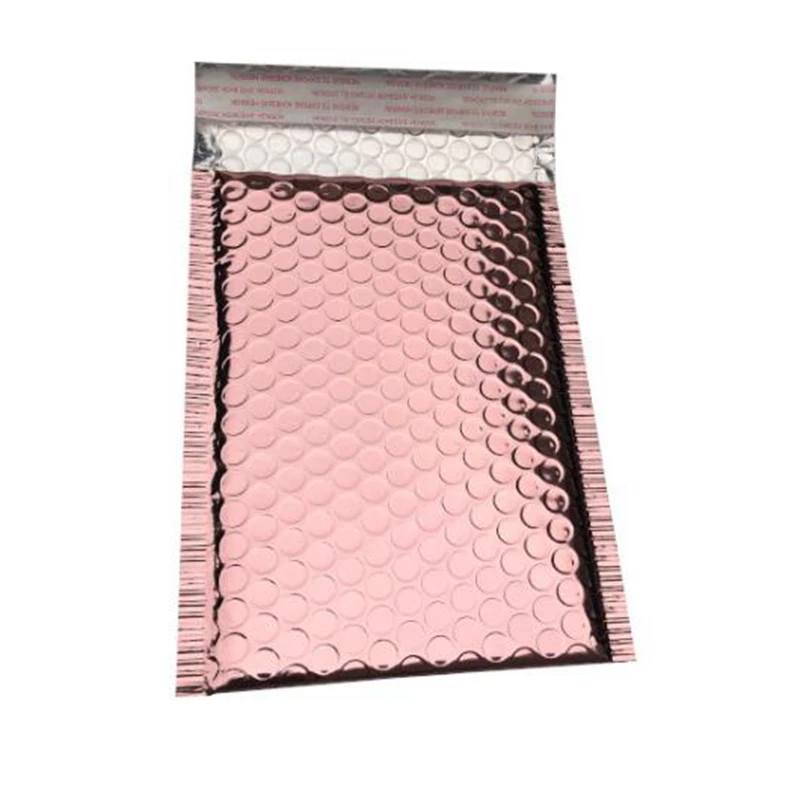 50pcs Aluminized Film Rose Gold Bubble Courier Bag Seal Envelope Foam Foil Mailing Bag Bubble Mailer Envelopes Gift Packaging