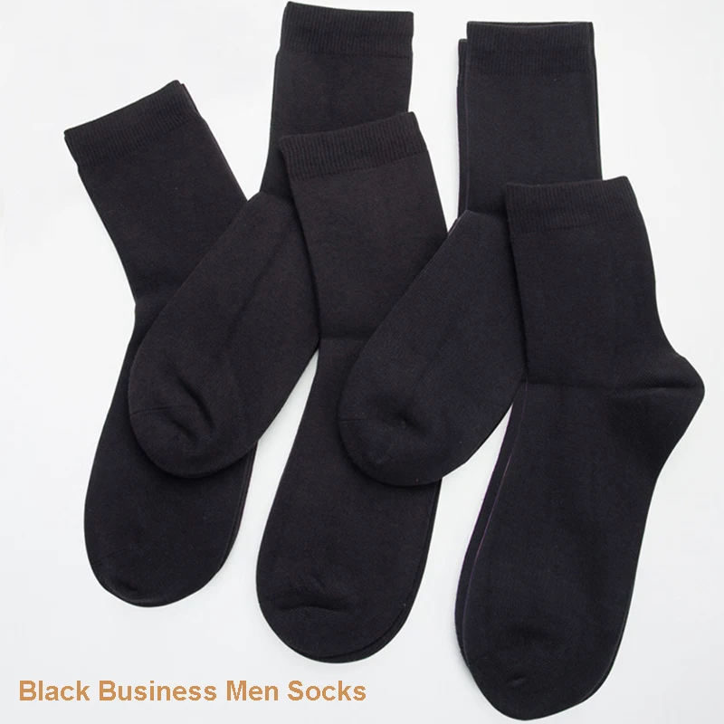 High Quality Cotton Socks Black Men\'s Business Casual Breathable Spring Autumn Male Crew Dress Socks Meias Male Sokken Size38-45